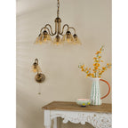 ERI0763 Erika Wall Light Antique Bronze and Amber Glass