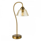 ERI4263 Erika Table Lamp Antique Bronze and Amber Glass