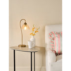 ERI4263 Erika Table Lamp Antique Bronze and Amber Glass