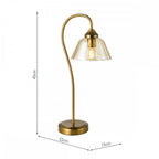ERI4263 Erika Table Lamp Antique Bronze and Amber Glass