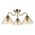 ERI5363 Erika 3 Light Semi-Flush Antique Bronze and Amber Glass