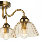 ERI5363 Erika 3 Light Semi-Flush Antique Bronze and Amber Glass