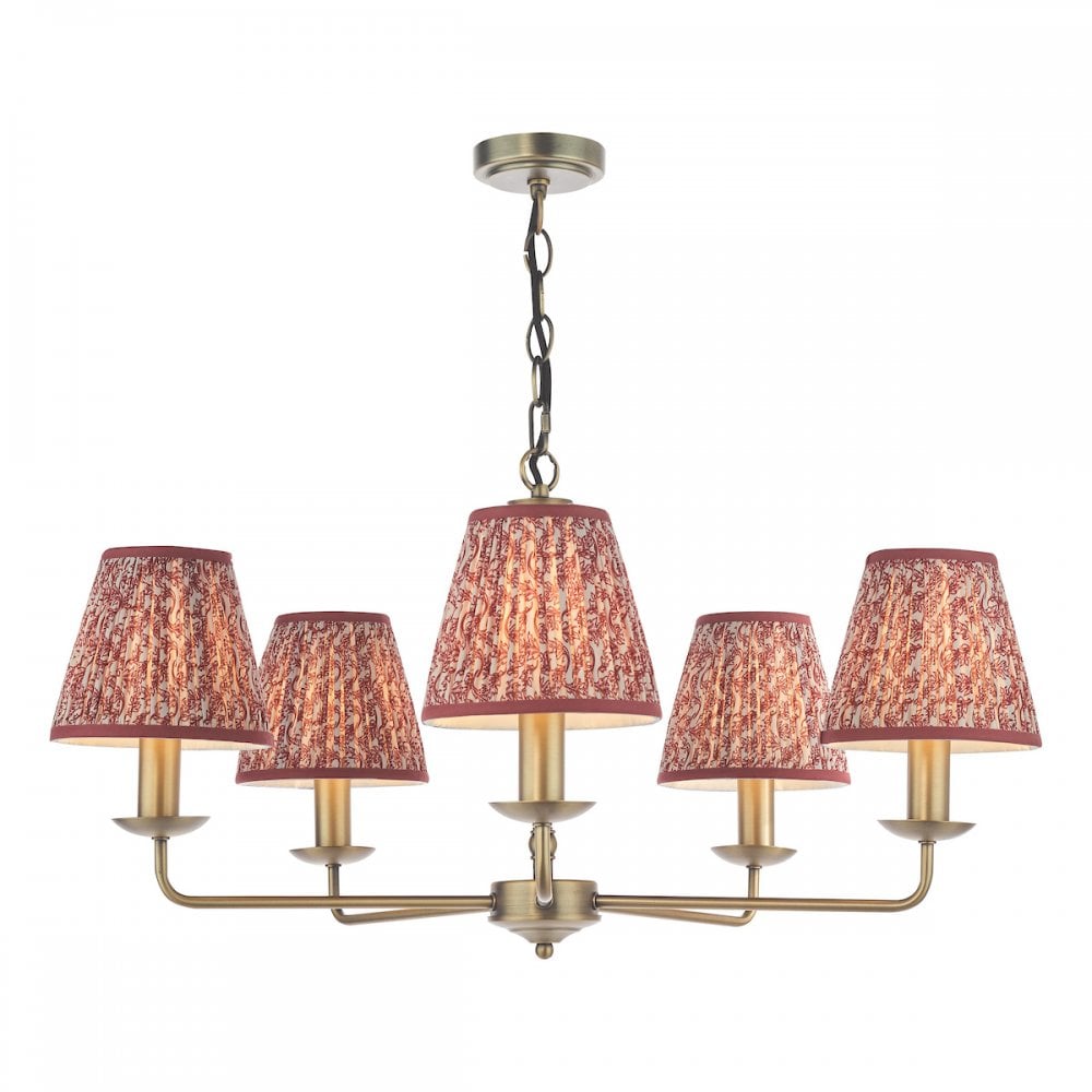 FAV0563-EST2625 Favian 5 Light Pendant Matt Bronze With Shade
