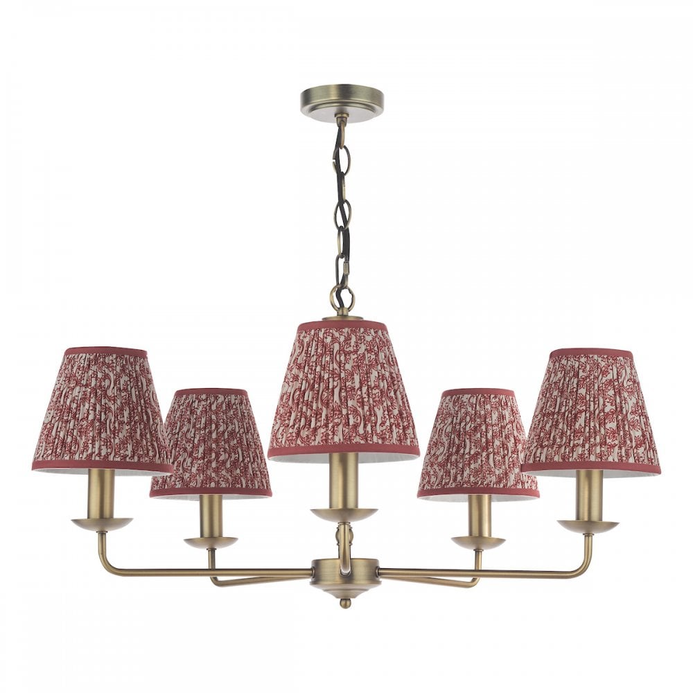 FAV0563-EST2625 Favian 5 Light Pendant Matt Bronze With Shade