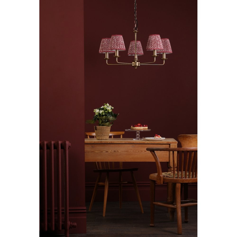FAV0563-EST2625 Favian 5 Light Pendant Matt Bronze With Shade