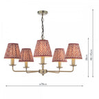 FAV0563-EST2625 Favian 5 Light Pendant Matt Bronze With Shade