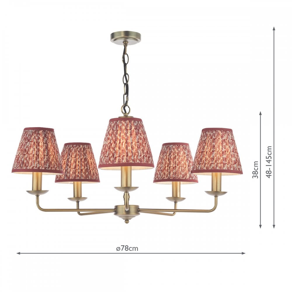 FAV0563-EST2625 Favian 5 Light Pendant Matt Bronze With Shade