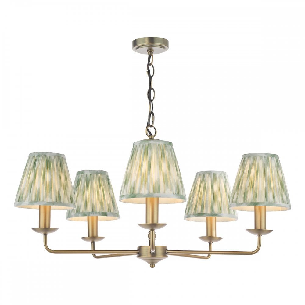 FAV0563-IKA2624 Favian 5 Light Pendant Matt Bronze With Shade