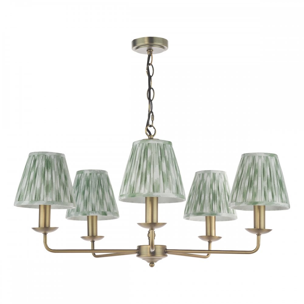 FAV0563-IKA2624 Favian 5 Light Pendant Matt Bronze With Shade
