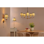 FAV0563-IKA2624 Favian 5 Light Pendant Matt Bronze With Shade