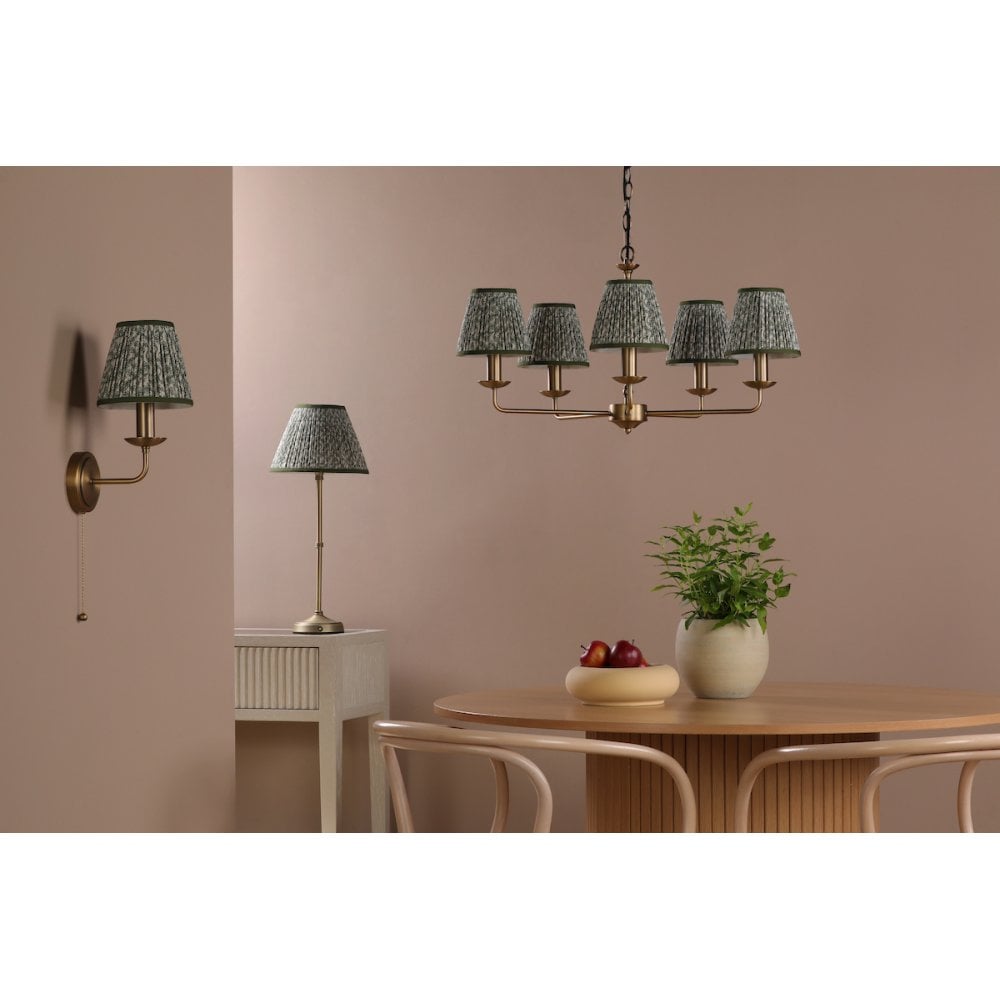 FAV0563-IKA2624 Favian 5 Light Pendant Matt Bronze With Shade