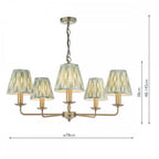 FAV0563-IKA2624 Favian 5 Light Pendant Matt Bronze With Shade