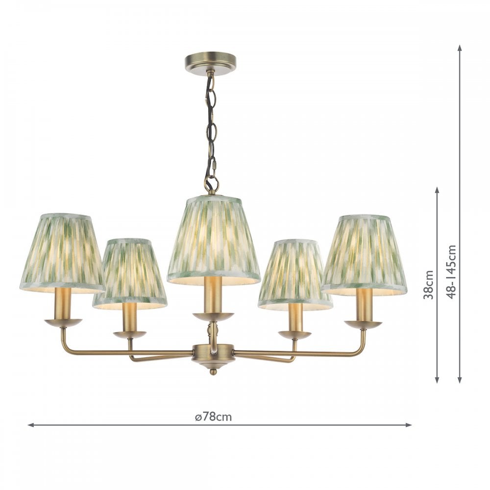 FAV0563-IKA2624 Favian 5 Light Pendant Matt Bronze With Shade