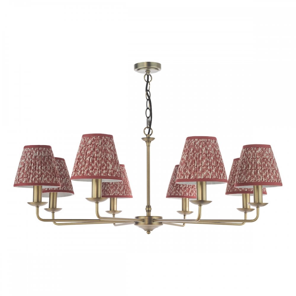 FAV0863-EST2625 Favian 8 Light Pendant Matt Bronze With Shade