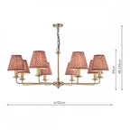 FAV0863-EST2625 Favian 8 Light Pendant Matt Bronze With Shade