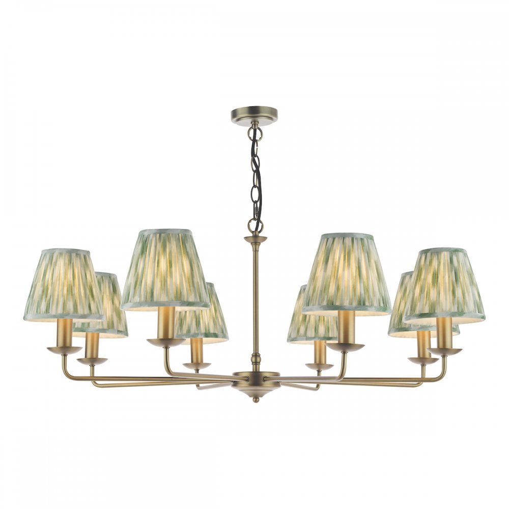 FAV0863-IKA2624 Favian 8 Light Pendant Matt Bronze With Shade