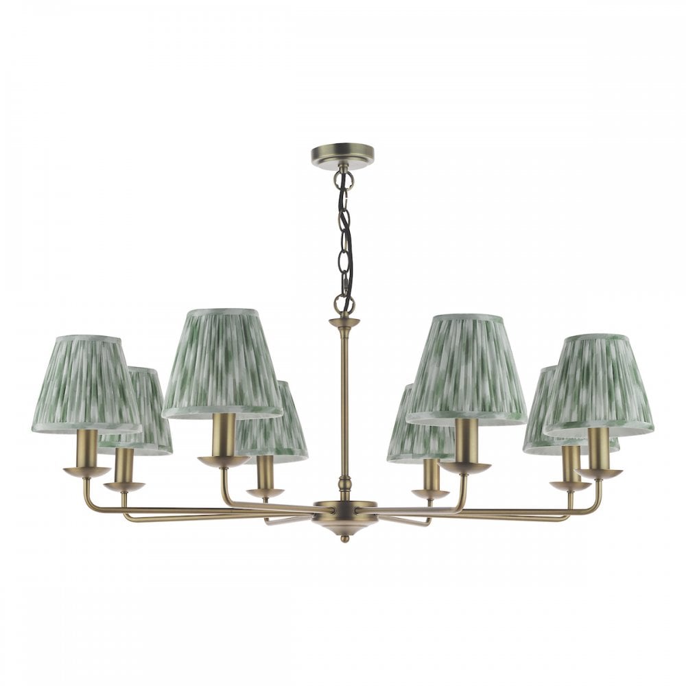 FAV0863-IKA2624 Favian 8 Light Pendant Matt Bronze With Shade