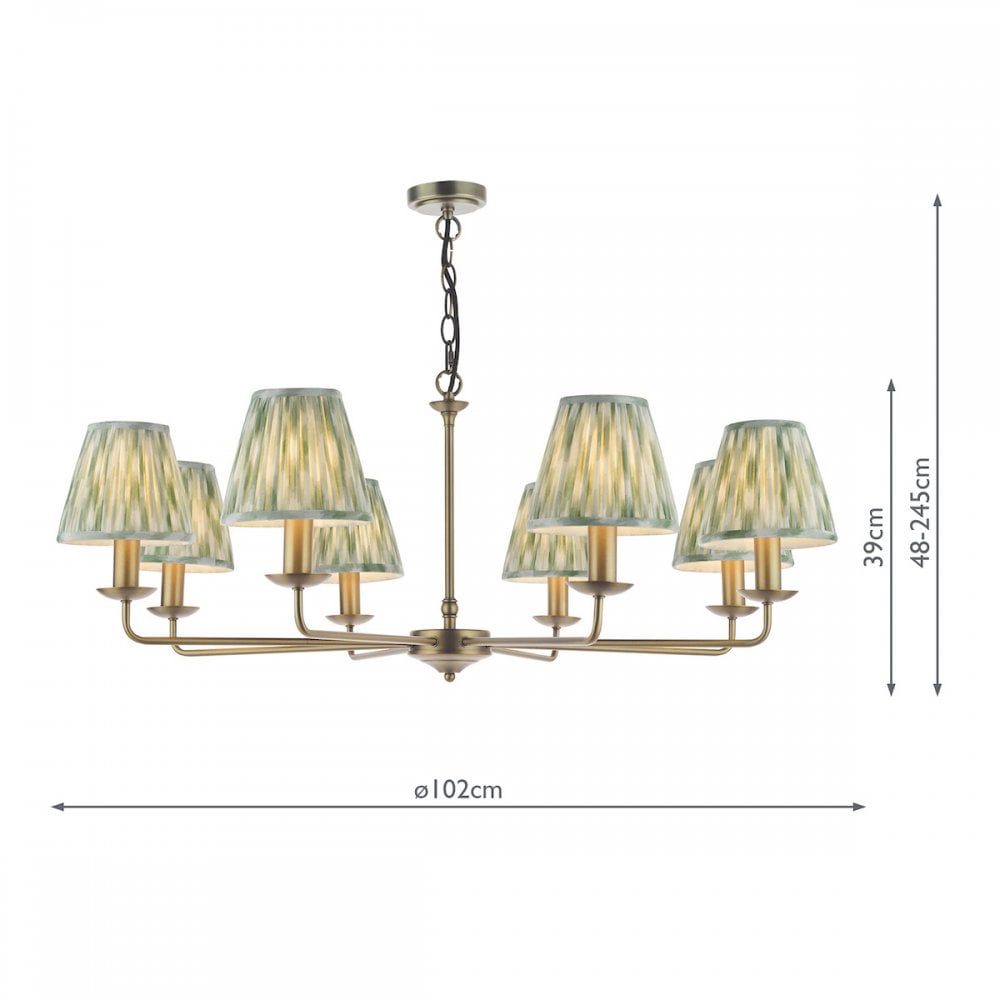 FAV0863-IKA2624 Favian 8 Light Pendant Matt Bronze With Shade