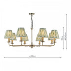 FAV0863-IKA2624 Favian 8 Light Pendant Matt Bronze With Shade