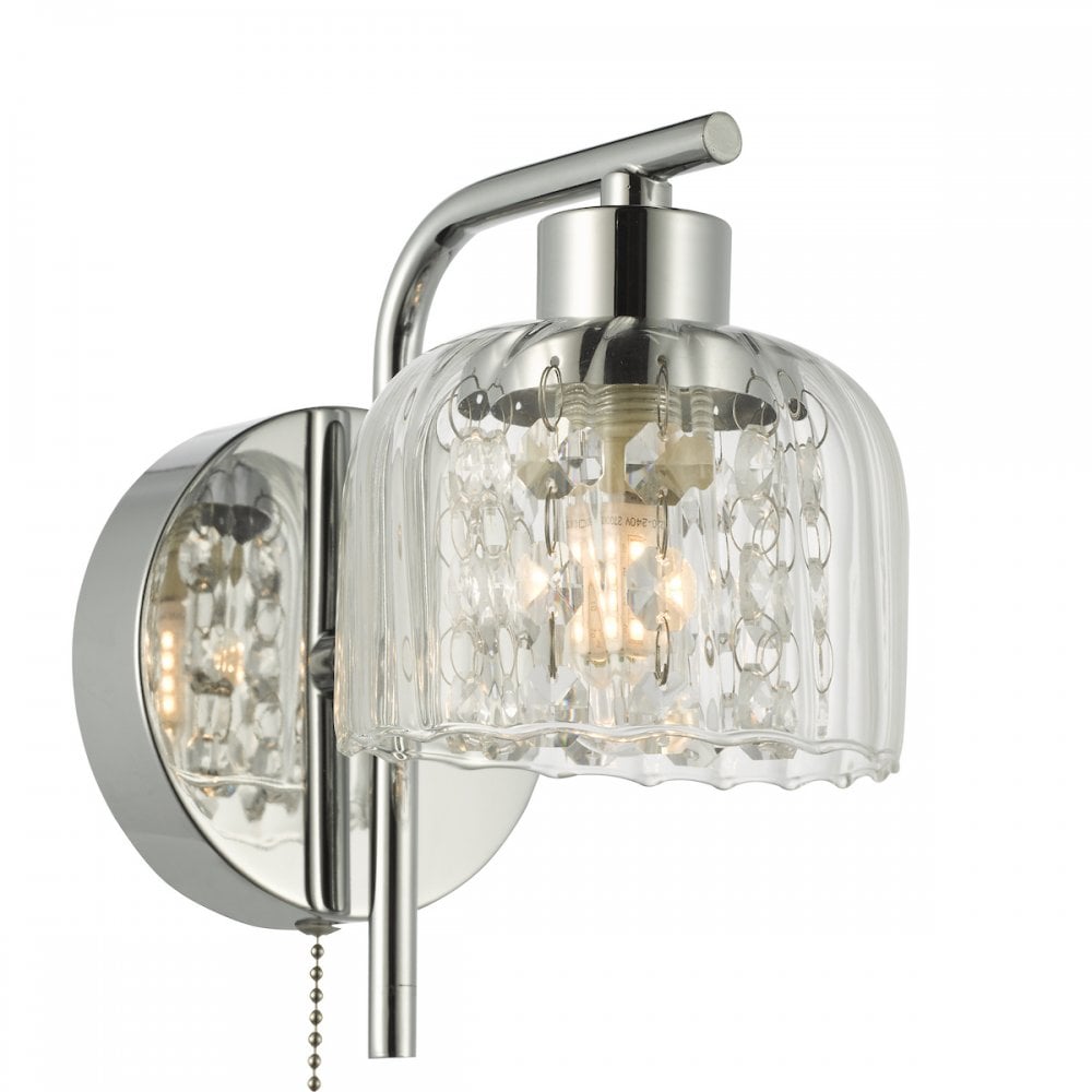 FOR0750 Forseti Bathroom Wall Light Polished Chrome and Glass IP44 (S)