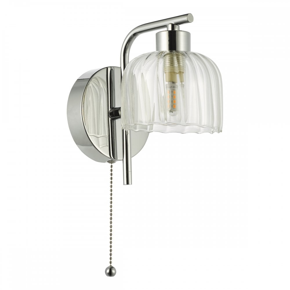 FOR0750 Forseti Bathroom Wall Light Polished Chrome and Glass IP44 (S)