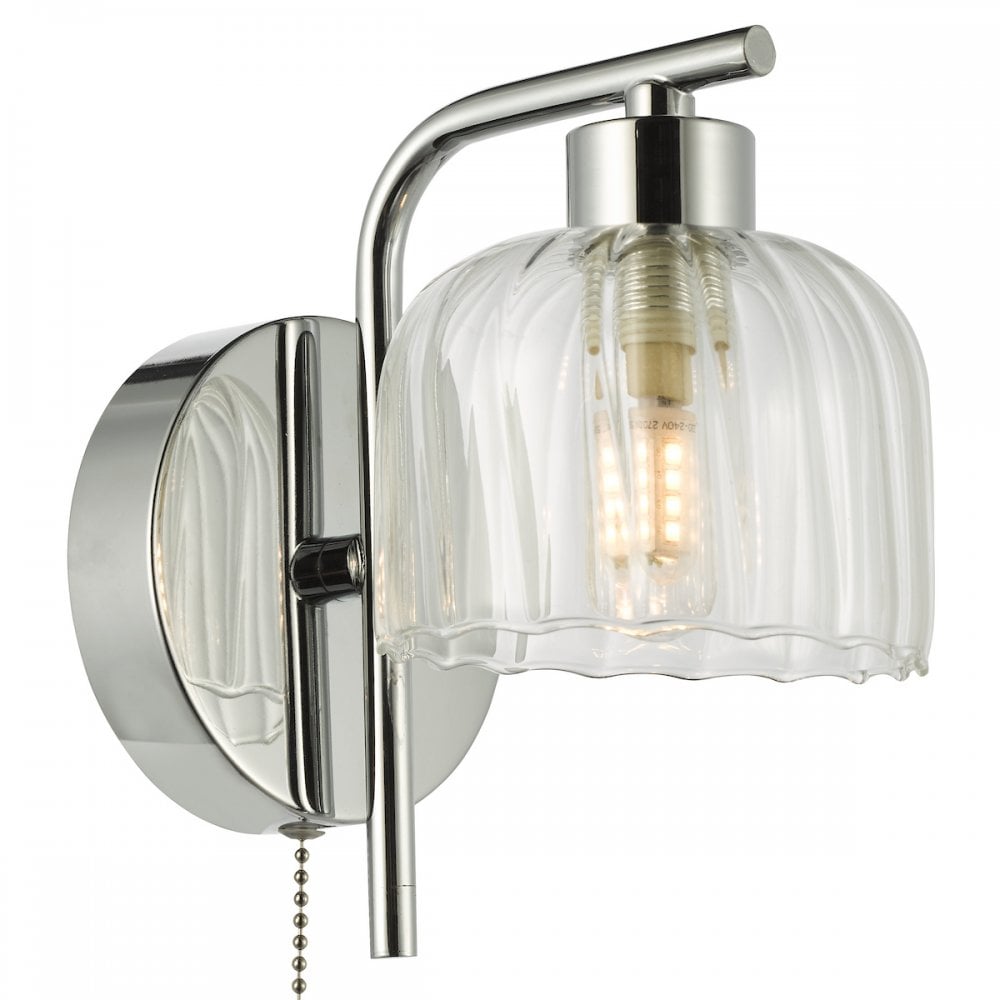 FOR0750 Forseti Bathroom Wall Light Polished Chrome and Glass IP44