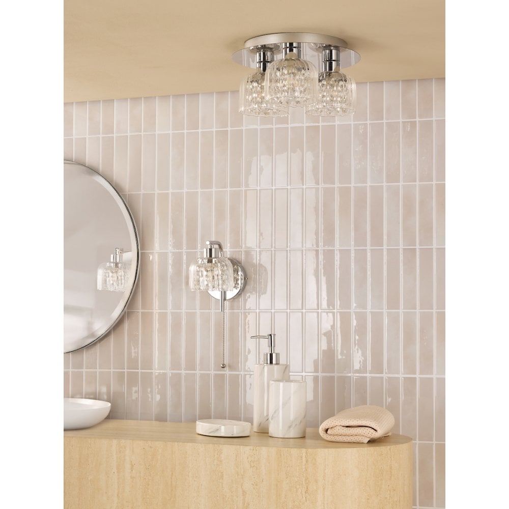 FOR0750 Forseti Bathroom Wall Light Polished Chrome and Glass IP44