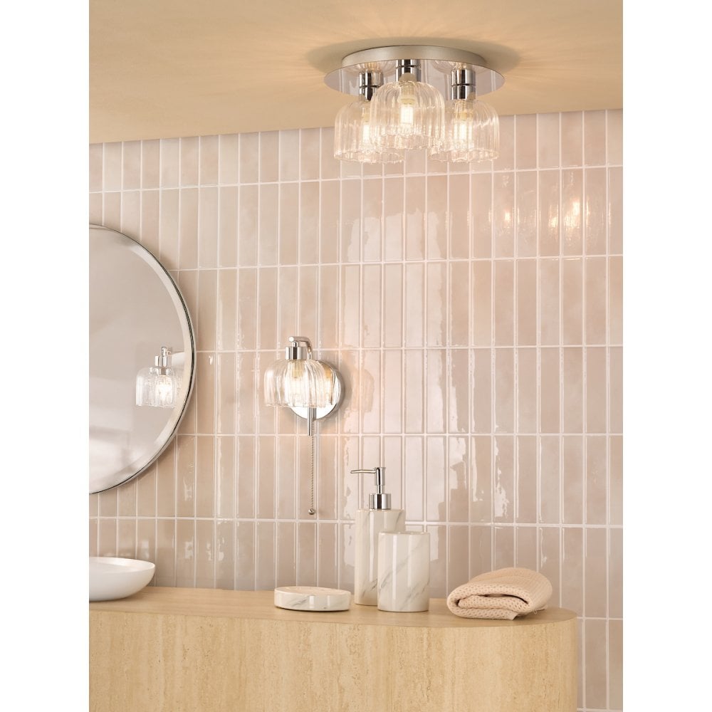 FOR0750 Forseti Bathroom Wall Light Polished Chrome and Glass IP44 (S)