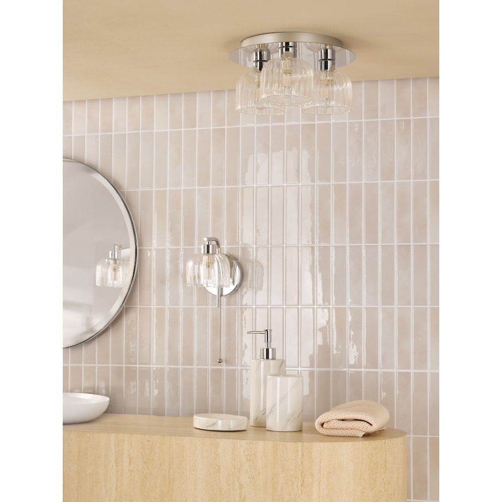 FOR0750 Forseti Bathroom Wall Light Polished Chrome and Glass IP44 (S)