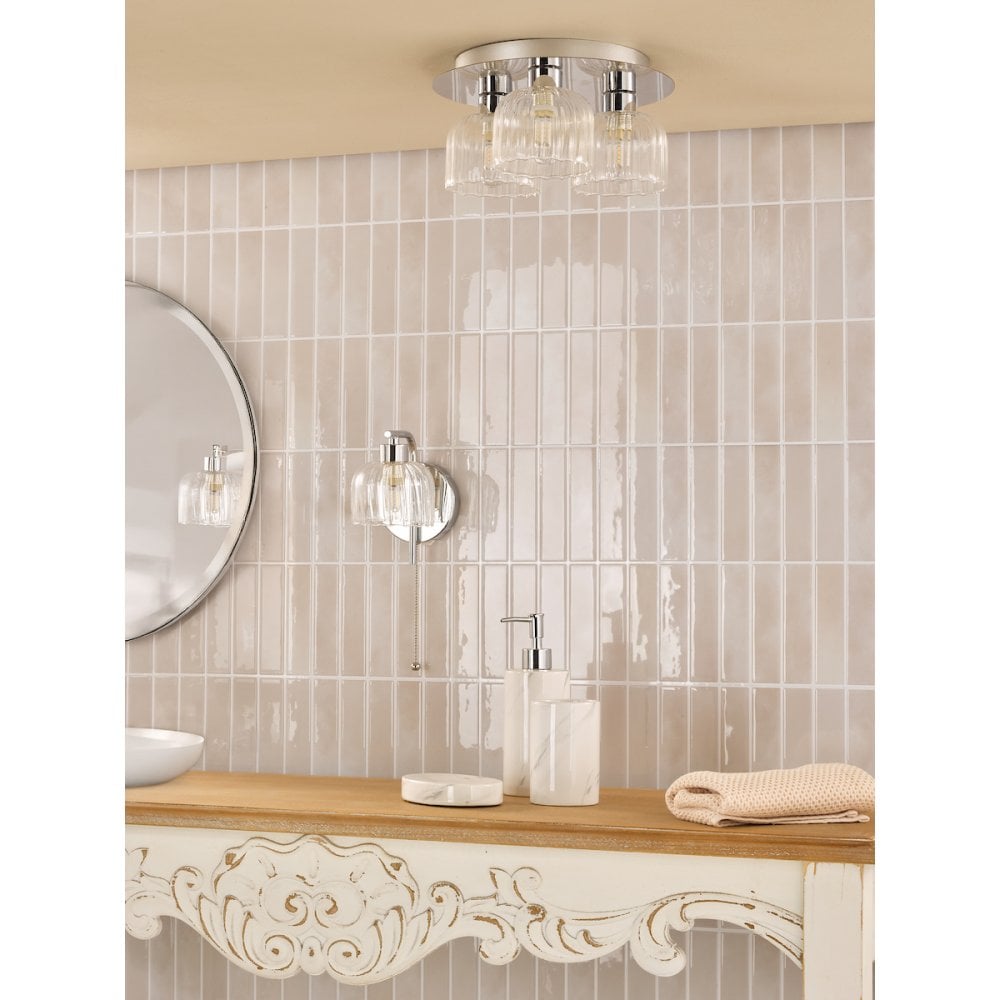 FOR0750 Forseti Bathroom Wall Light Polished Chrome and Glass IP44
