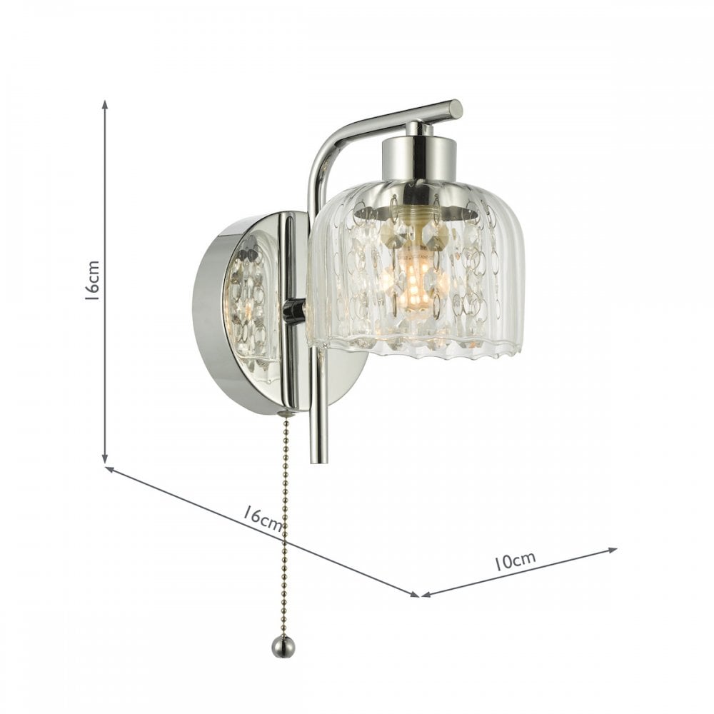 FOR0750 Forseti Bathroom Wall Light Polished Chrome and Glass IP44 (S)