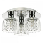 FOR5350 Forseti 3 Light Bathroom Flush Light Polished Chrome and Glass IP44