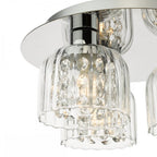 FOR5350 Forseti 3 Light Bathroom Flush Light Polished Chrome and Glass IP44