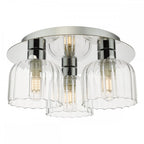 FOR5350 Forseti 3 Light Bathroom Flush Light Polished Chrome and Glass IP44