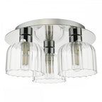 FOR5350 Forseti 3 Light Bathroom Flush Light Polished Chrome and Glass IP44
