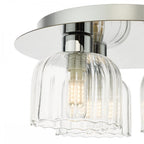 FOR5350 Forseti 3 Light Bathroom Flush Light Polished Chrome and Glass IP44