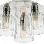 FOR5350 Forseti 3 Light Bathroom Flush Light Polished Chrome and Glass IP44