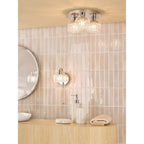 FOR5350 Forseti 3 Light Bathroom Flush Light Polished Chrome and Glass IP44