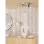 FOR5350 Forseti 3 Light Bathroom Flush Light Polished Chrome and Glass IP44