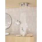 FOR5350 Forseti 3 Light Bathroom Flush Light Polished Chrome and Glass IP44