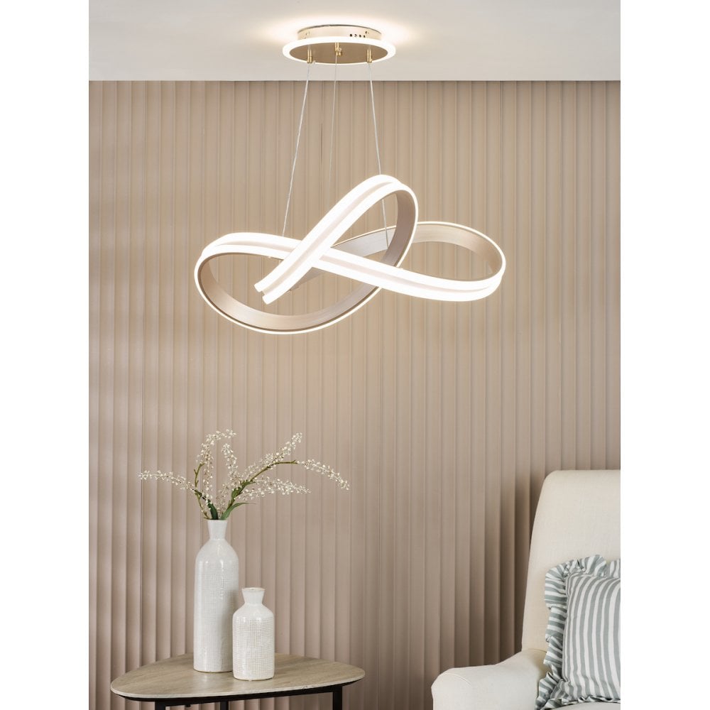 Gavino Pendant Brushed Silver LED