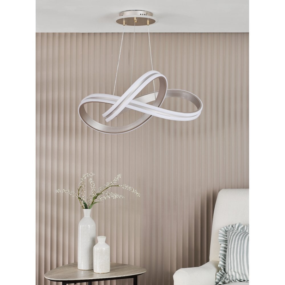 Gavino Pendant Brushed Silver LED