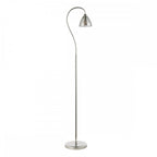 GLY4938 Glynis Floor Lamp Polished Nickel and Smoked Ribbed Glass
