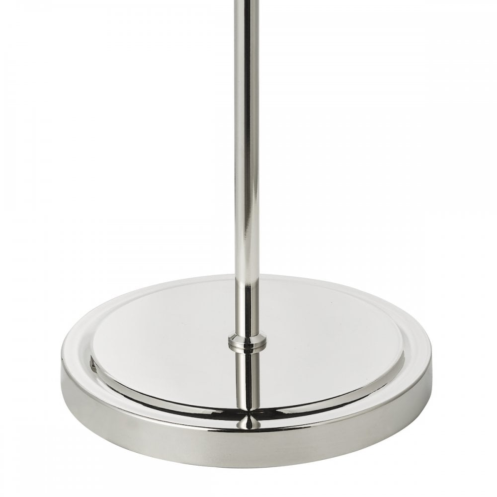 GLY4938 Glynis Floor Lamp Polished Nickel and Smoked Ribbed Glass