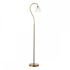 GLY4963 Glynis Floor Lamp Antique Bronze and Ribbed Glass