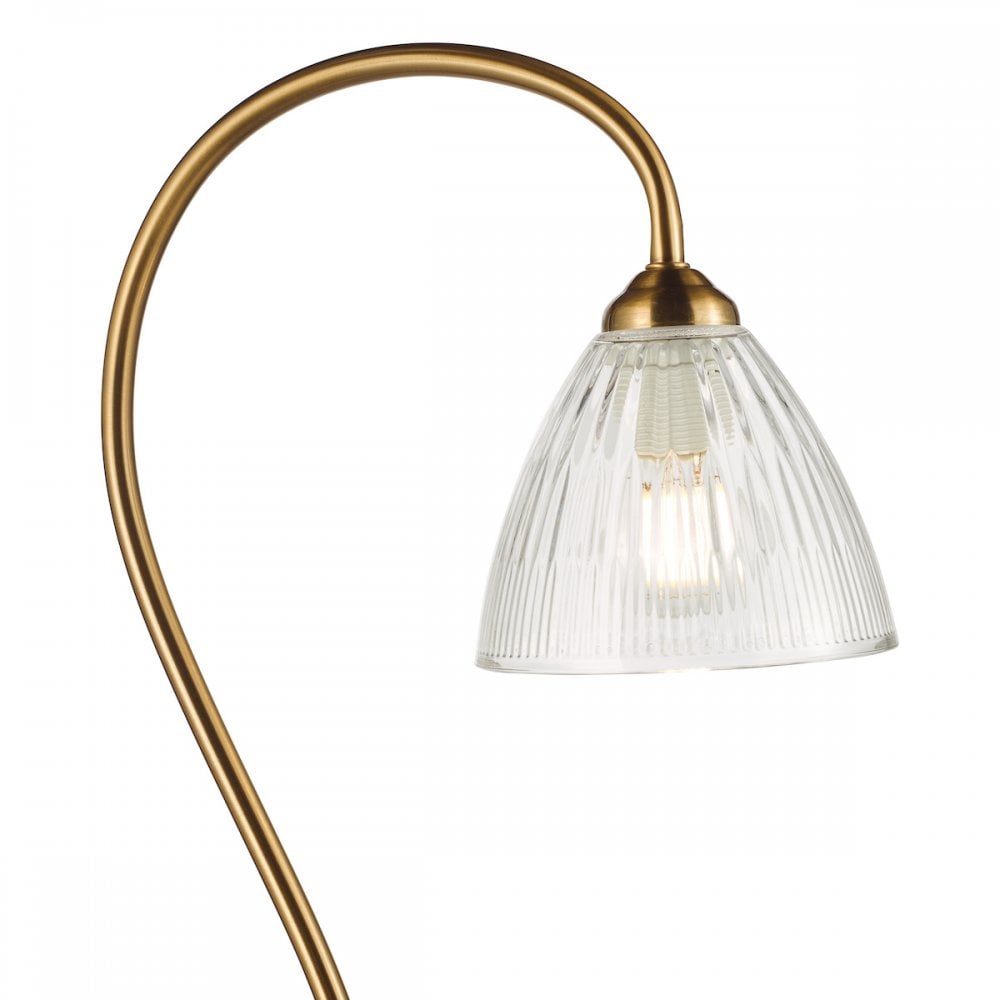 GLY4963 Glynis Floor Lamp Antique Bronze and Ribbed Glass