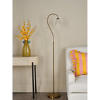 GLY4963 Glynis Floor Lamp Antique Bronze and Ribbed Glass