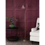 GLY4963 Glynis Floor Lamp Antique Bronze and Ribbed Glass