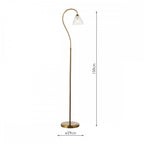 GLY4963 Glynis Floor Lamp Antique Bronze and Ribbed Glass