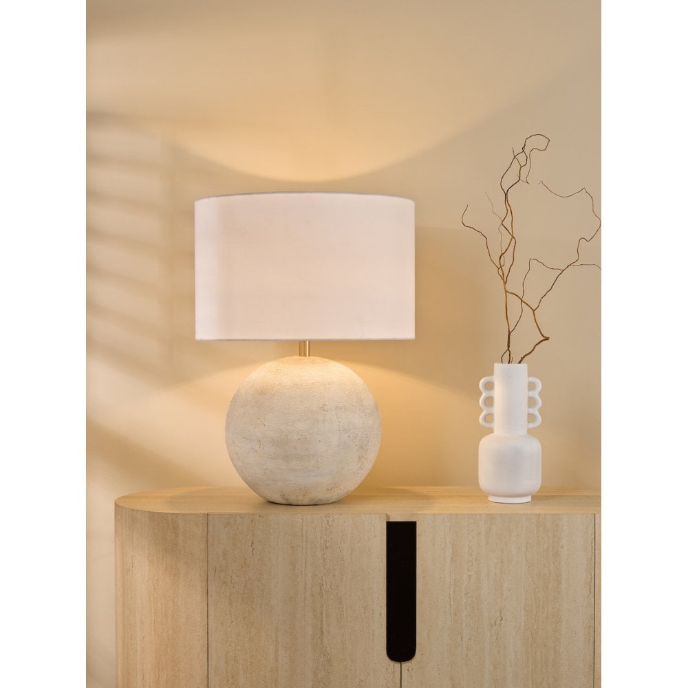 HAV4229 Havana Ceramic Table Lamp Natural Finish With Shade